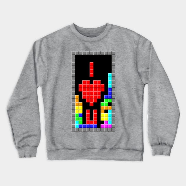 I Love You Tetris blocks Crewneck Sweatshirt by conform